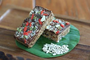 Oat and cacao flapjack at Booster Deli & Cafe in Phuket