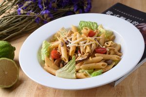 Soy Mushroom Pasta 豆乳鮮菇義大利麵 at Happy Green - Tainan Wei Le Lu in Tainan