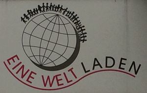 Sign at Eine Welt Laden in Filderstadt