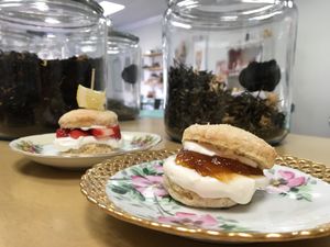 Strawberry Lemonade Scone & Sugar Scone at The Kettle Cafe in Ocean Springs