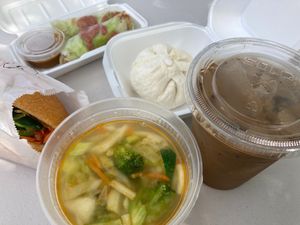 $10 lunch special: any entree + 2 egg or spring rolls + soup of the day at Bodhi Viet Vegan in Austin