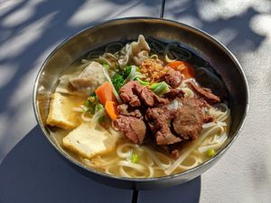 Wonton soup. at Bodhi Viet Vegan in Austin