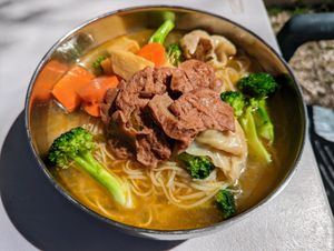 Wonton soup. at Bodhi Viet Vegan in Austin