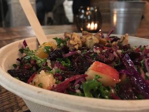 Vegan salad bowl at We Feat Pure Organic in Aalborg