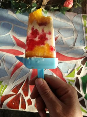 Mango and strawberry soy ice cream :) at Napas in Pica