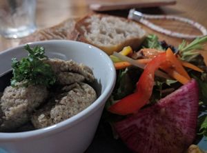 Vegan pâté (chickpea olive?) + Ciabatta. Also great! at Kuppila in Nara