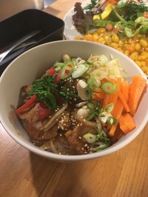 Soya meat rice dish with loads of veggies  at Kuppila in Nara
