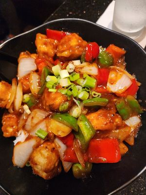 Tofu manchurian at Sushi Yoshi in Seven Mile Beach