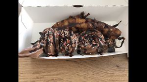 Fried banana and chocolate ice cream - heaven!!!! at Lekker Vegan - Harrington in Cape Town
