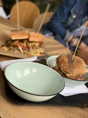 Burger and Prego style  at Lekker Vegan - Harrington in Cape Town