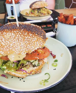 Vegan burger at Lekker Vegan - Harrington in Cape Town