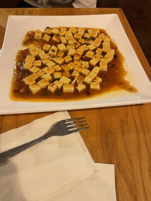 Hot and spicy tofu (not sure what the dish is, 2/5 rating)  at Jeff's Vegan in Frisco