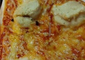 Tight crop of vegan cheese slice at DiFontaine's Pizzeria in Dublin