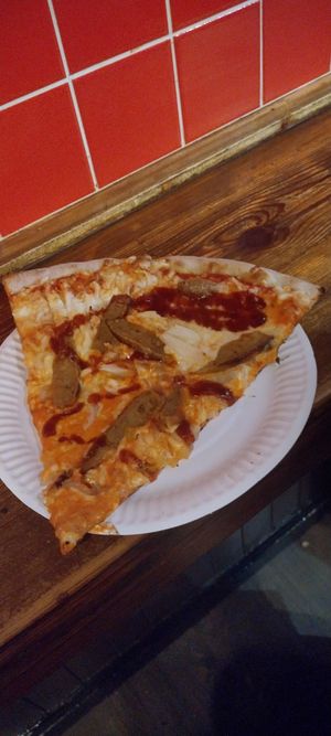 Vegan sausage slice at DiFontaine's Pizzeria in Dublin