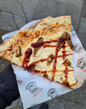 Sausage pizza slice at DiFontaine's Pizzeria in Dublin