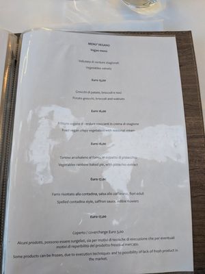 Vegan menu at Pata Chic in Venice