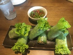 Spring rolls, stuffed with mint...  at Minh Chay - Xuan Dieu in Hanoi