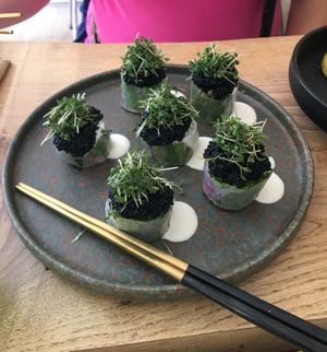 Rice paper rolls at Plant Power Food in Copenhagen