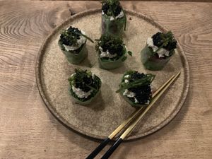 Rice paper rolls  at Plant Power Food in Copenhagen