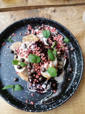 Pancakes at Plant Power Food in Copenhagen