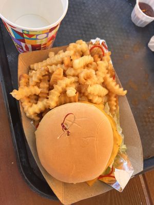 Crinkle cut fries   at Disneyland - Smokejumpers Grill in Anaheim