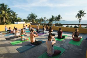 The Yoga Rooftop at Green Peace Inn in Weligama