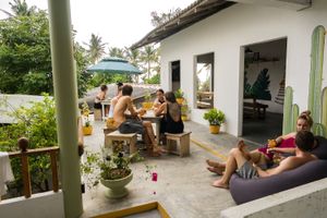 The terrace at Green Peace Inn in Weligama
