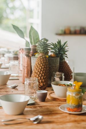 The restaurant at Green Peace Inn in Weligama