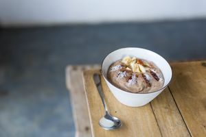 Vegan nutty bowl at Green Peace Inn in Weligama