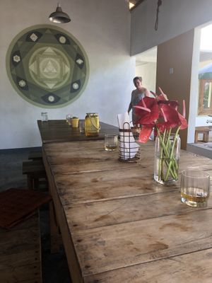 The table at Green Peace Inn in Weligama