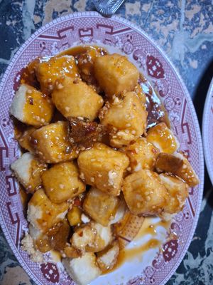 Orange tofu at China Doll in Red Bluff