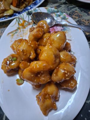 Vegan orange chicken at China Doll in Red Bluff