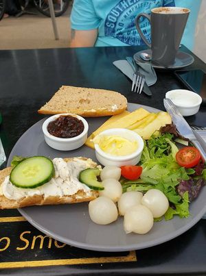 Vegan ploughmans lunch very nice indeed at Cafe Piccolo in Weymouth