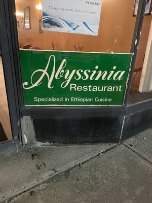 Sign  at Abyssinia in Rochester
