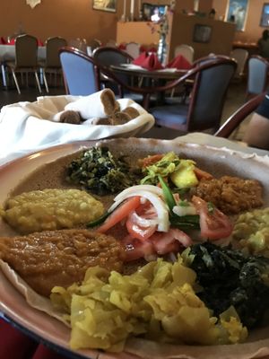 Vegetarian Combo platter for 2! at Abyssinia in Rochester