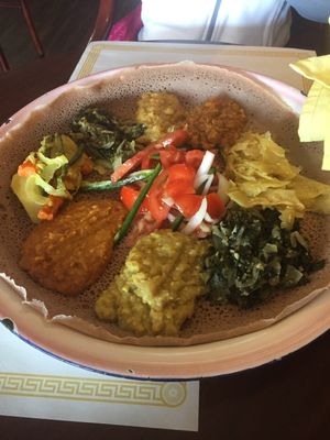 2 person veggie combo platter at Abyssinia in Rochester