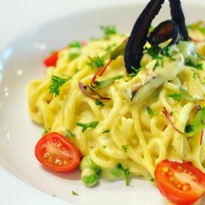 Carbonara at Seasons Plant Based Kitchen in Salt Lake City