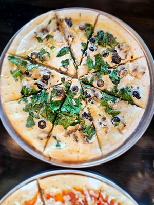 Truffle cream pizza at Seasons Plant Based Kitchen in Salt Lake City