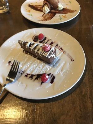 Chocolate cake at Seasons Plant Based Kitchen in Salt Lake City