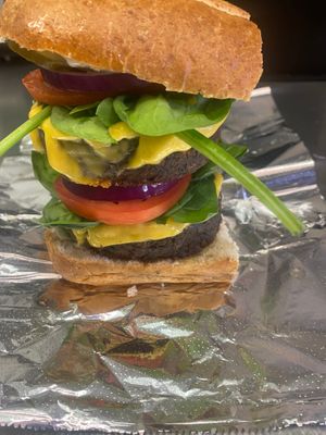 The Billionaire Burger 🍔  at Pop Culture Vegan Cafe in Detroit