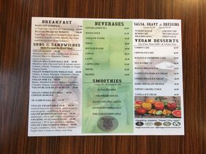 Menu 2 at Pop Culture Vegan Cafe in Detroit