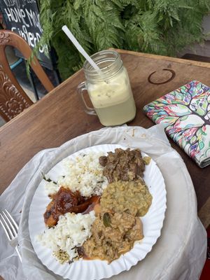 Four types of veg curry! at Coconut Sambol in Galle