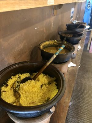 Help yourself to rice, dahl, curry, chutney and coconut sambol! at Coconut Sambol in Galle