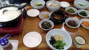 For 3 people (you can get extra barley rice) at Gapyeong Suntofu Barley Rice in Incheon