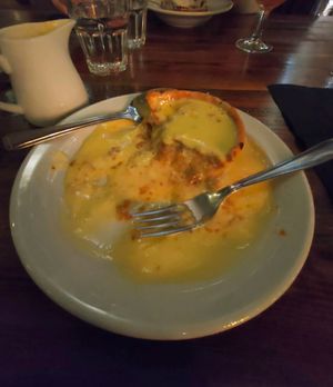 Pumpkin pie and custard (vegetarian) #Veganuary at The Dancing Man Brewery in Southampton
