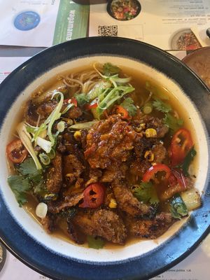 Vegan teriyaki chicken ramen  at Wagamama in Plymouth