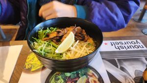Veganuary special lemon noodle vegan chicken  #Veganuary at Wagamama in Plymouth