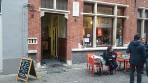 Outside at Li O Lait in Bruges