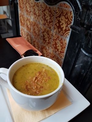 parsnip soup at Li O Lait in Bruges