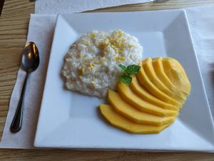 Mango and sticky rice at Bangkok Thai Cuisine in Oak Bluffs
